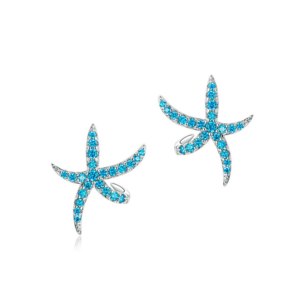 Blue hot sale starfish earrings