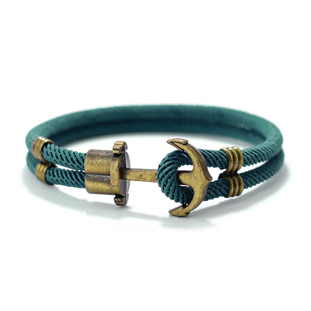 Nautical Turquoise Nautical Anchor Bracelet Brass 016 handmade for