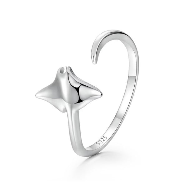 Sterling silver Manta Ray Ring