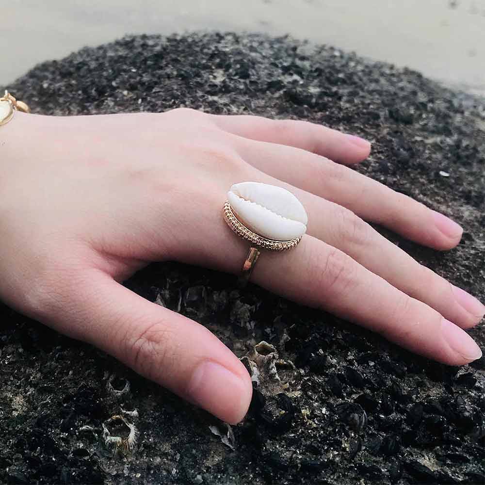 Cowrie shell ring fashion