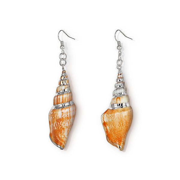 Two Layar Peal Chain With Sea Shell Conch Dangler Earring. | K M  HandiCrafts India